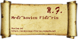 Mrákovics Flóris névjegykártya